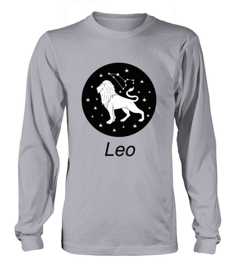 Leo Zodiac Sign Astrology Universe Text T Shirt Women's Long Sleeve