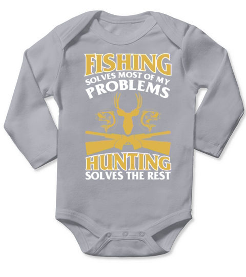 T-Shirt For Fishing And Hunting Lover. Long Sleeve Baby One-Piece