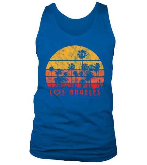 Vintage Style Los Angeles Beach Palm Sunset Men's Tank Top