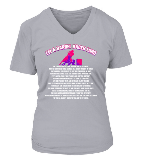 Im a Barrel Racer Lord - Barrel Racing Prayer Women's V-Neck T-shirt