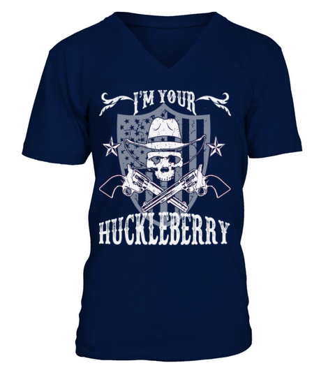 Im your Huckleberry - Skull and gun Men's V-Neck T-shirt