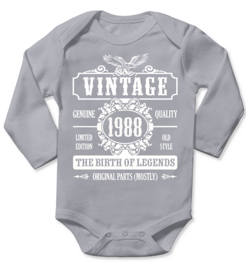 Vintage 1988 The Birth Of Legends Long Sleeve Baby One-Piece
