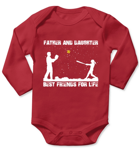 Father And Daughter Best Friends For Life Softball Long Sleeve Baby One-Piece