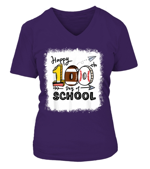 Happy 100th Day Of School Teacher Student 100 Days Women's V-Neck T-shirt