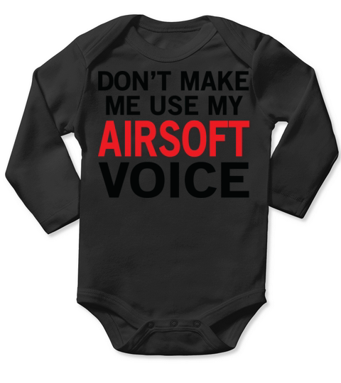 Airsoft Voice Funny Shooting Sayings Long Sleeve Baby One-Piece