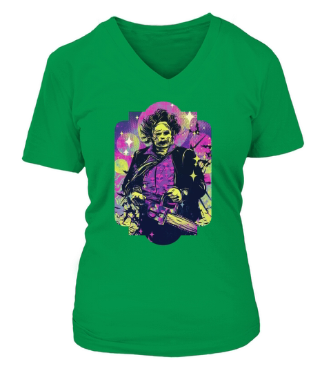 Leatherface in Halloween V-neck T-Shirt Woman