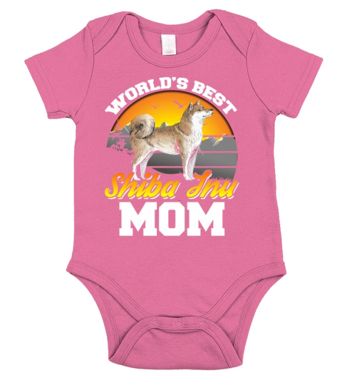 Japanese Kawaii Worlds Best Shiba Inu Mom Spitz Br Short Sleeve Baby One-Piece