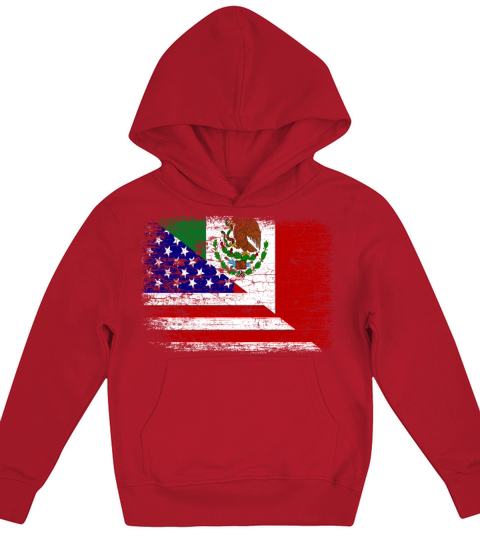 Vintage Mexican American Flag Kids Hoodie