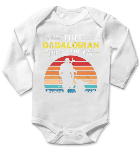 The Dadalorian This Is The Way Vintage Style Long Sleeve Baby One-Piece