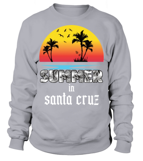 Summer in santa cruz beach holiday palm trees Men's Sweatshirt
