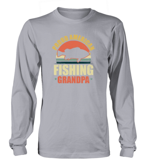 Dad Fishing Proud American Grandpa Gift Women's Long Sleeve