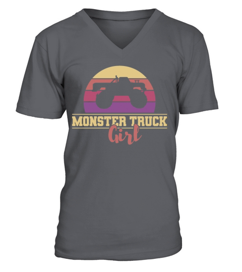 Retro Vintage Monster Truck Girl Men's V-Neck T-shirt
