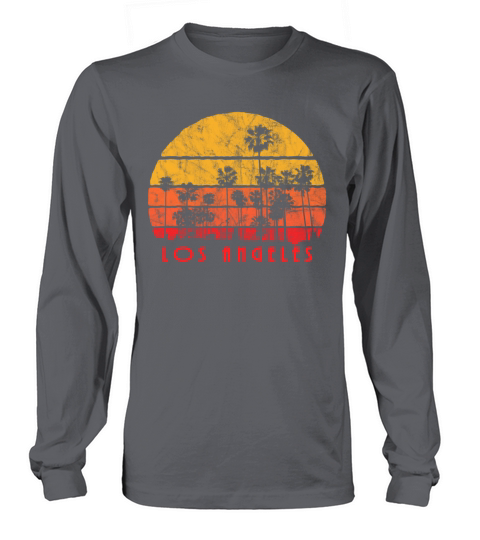 Vintage Style Los Angeles Beach Palm Sunset Women's Long Sleeve