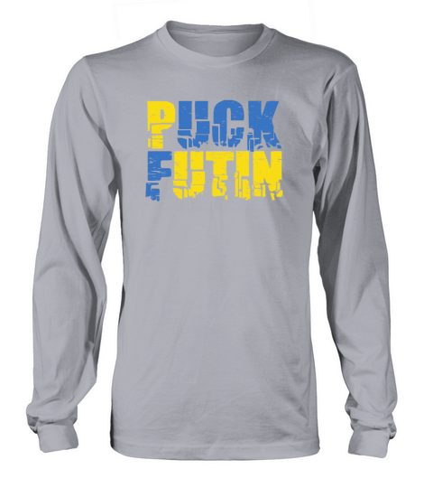 Support Ukraine Funny Puck Futin Flag T-Shirt Long sleeved Unisex