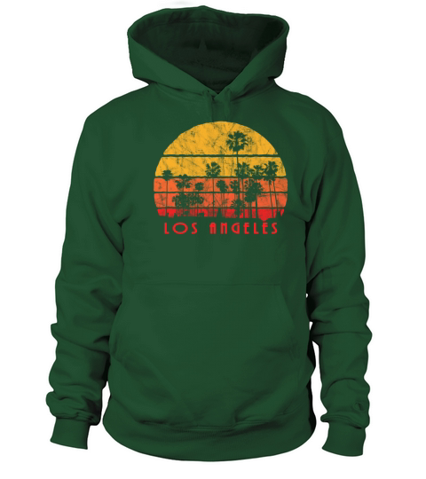 Vintage Style Los Angeles Beach Palm Sunset Women's Hoodie