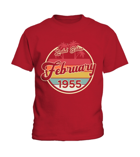 Vintage 80s February 1955 65th Birthday Gift Idea Kids T-Shirt