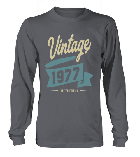 Vintage Since 1977 Birthday Gift Men's Long Sleeve