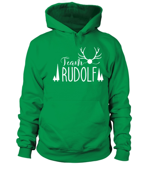 Merry Christmas Team Rudolph Red Nose Reindeer Typography Design Men's Hoodie