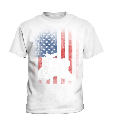 Jiu JItsu BJJ MMA US Flag Shirt Gift for Jiujitsu Kids T-Shirt