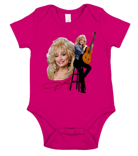 Rare Vintage 90s 1994 Dolly Parton Music Short Sleeve Baby One-Piece