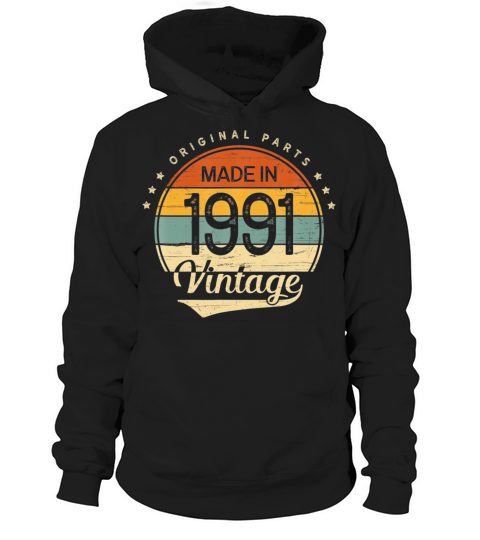 Classic Vintage 1991 Born In 1991 Retro 30th Men's Hoodie