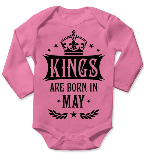 16 Kings are born in May King Happy Birthday Long Sleeve Baby One-Piece
