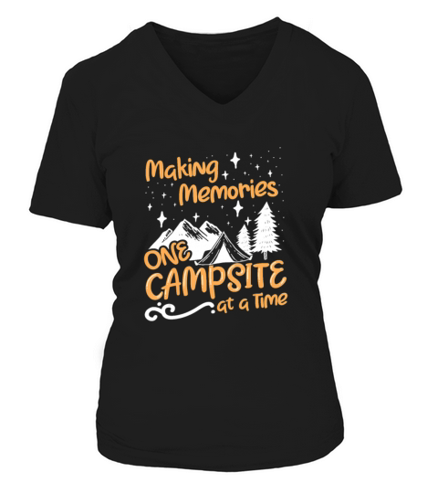 Camper Camping Making Memories One Campsite At A Women's V-Neck T-shirt