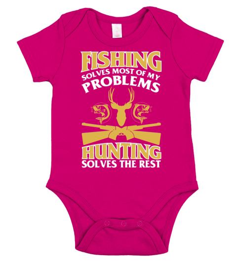 T-Shirt For Fishing And Hunting Lover. Short Sleeve Baby One-Piece