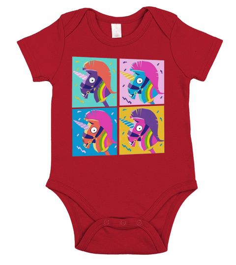 Fortnite Unicorn Llama Rainbow Short Sleeve Baby One-Piece