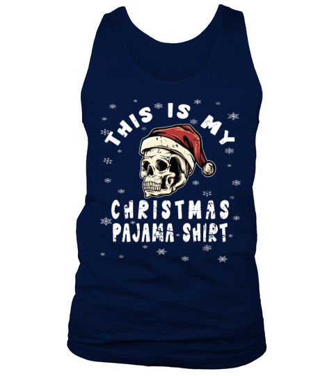 Vintage Santa Skull Hat Christmas Pajama Shirt Men's Tank Top