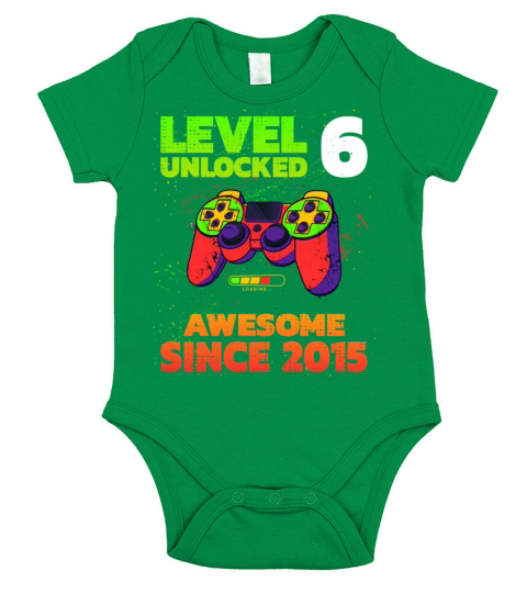 Level 6 Unlocked Awesome Since 2015 Birthday Short Sleeve Baby One-Piece