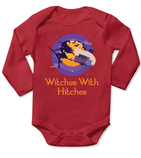 Funny Witches With Hitches Long Sleeve Baby One-Piece