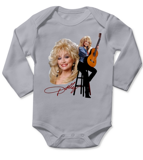 Rare Vintage 90s 1994 Dolly Parton Music Long Sleeve Baby One-Piece