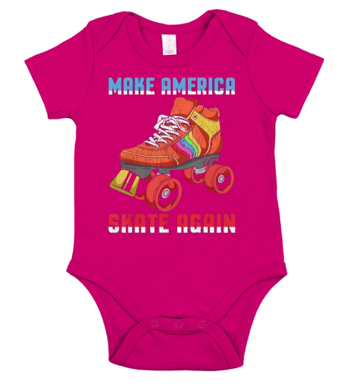 Rollerskates Vintage Roller Skating Disco Short Sleeve Baby One-Piece