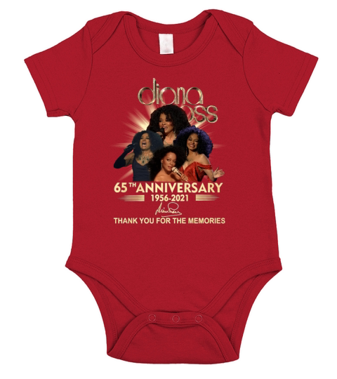 Diana Ross 65th anniversary 1956 to 2021 thank you for the memories signature Short Sleeve Baby One-Piece
