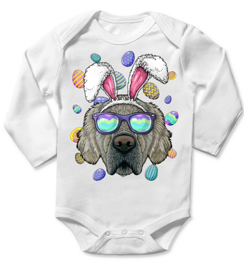 Golden Retriever Easter Bunny Ears Funny Easter Eg Long Sleeve Baby One-Piece