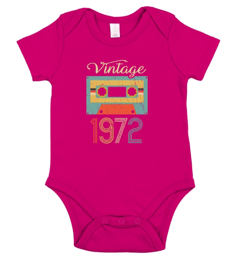 Vintage Cassette 1972 50th Birthday 50 Years Gift Short Sleeve Baby One-Piece