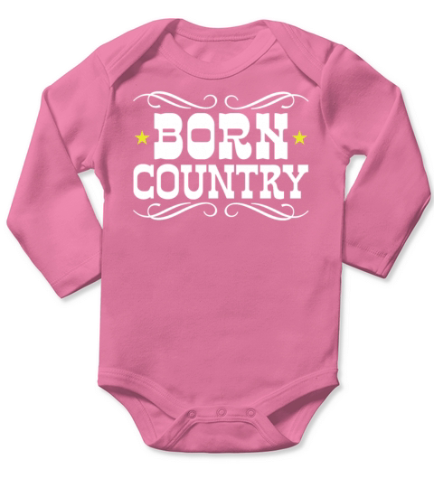 Cowboy Born Country Long Sleeve Baby One-Piece