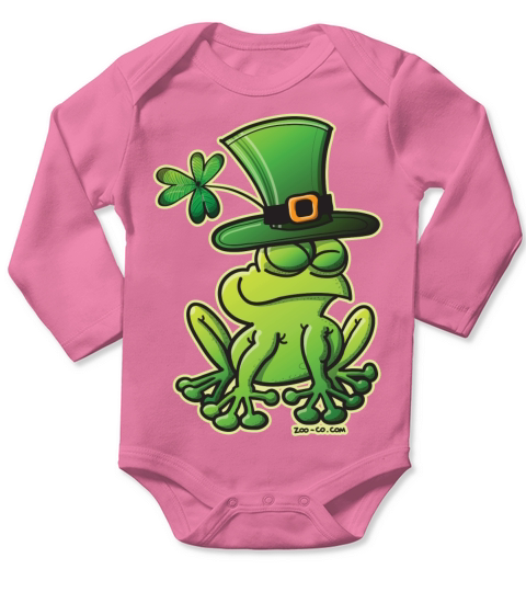 Proud Saint Patricks Day Frog Long Sleeve Baby One-Piece