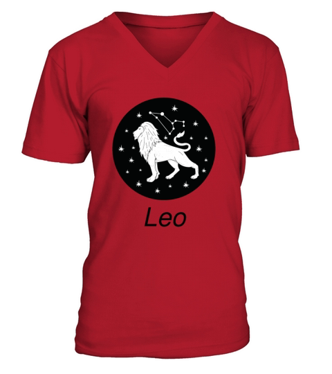 Leo Zodiac Sign Astrology Universe Text T Shirt Men's V-Neck T-shirt