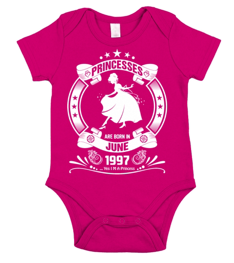 Priencess are Born in June 1997 Short Sleeve Baby One-Piece