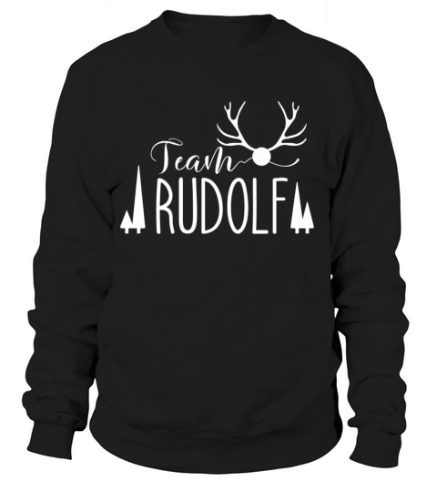 Merry Christmas Team Rudolph Red Nose Reindeer Typography Design Women's Sweatshirt