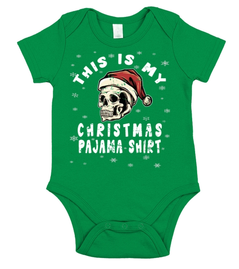 Vintage Santa Skull Hat Christmas Pajama Shirt Short Sleeve Baby One-Piece