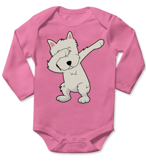 WESTIE DABBING Long Sleeve Baby One-Piece