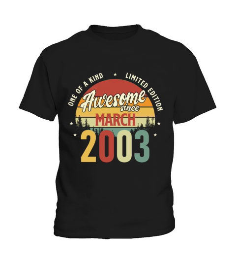 Beautiful Retro Vintage Awesome since March 2003 Kids T-Shirt