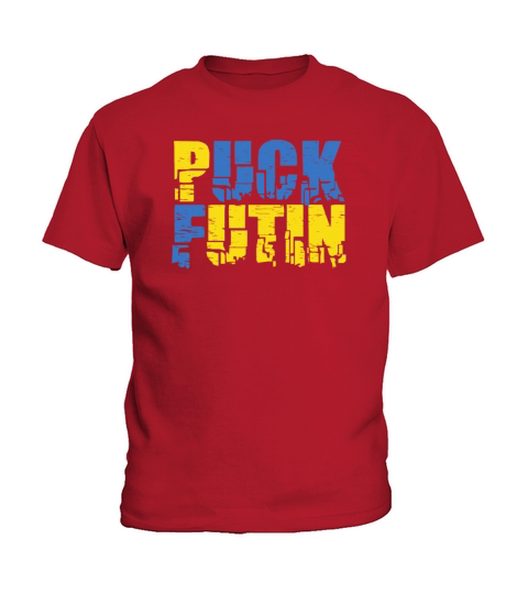 Support Ukraine Funny Puck Futin Flag T-Shirt Kids T-Shirt
