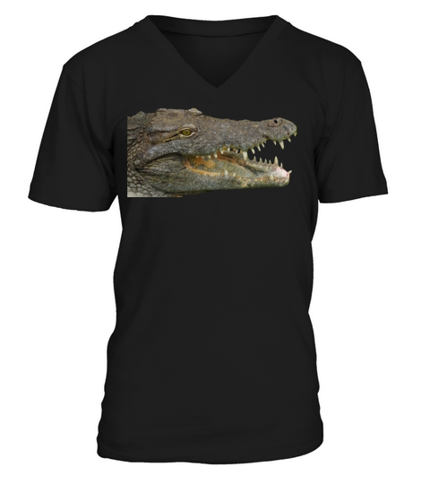 reptile crocodile alligator krokodil animal tier Men's V-Neck T-shirt