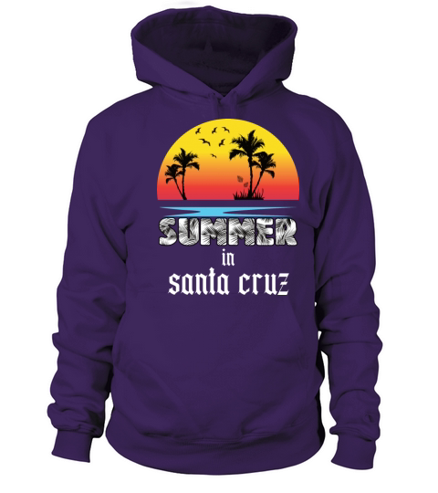 Summer in santa cruz beach holiday palm trees Men's Hoodie