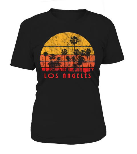 Vintage Style Los Angeles Beach Palm Sunset Women's T-Shirt