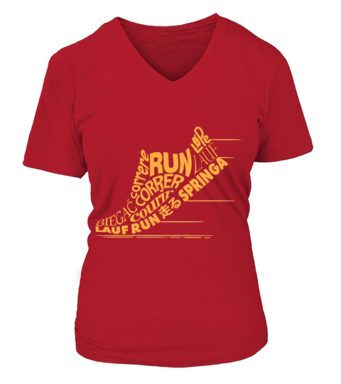 Funny Running Shirt Run Worldwide Cool Gift For Women's V-Neck T-shirt